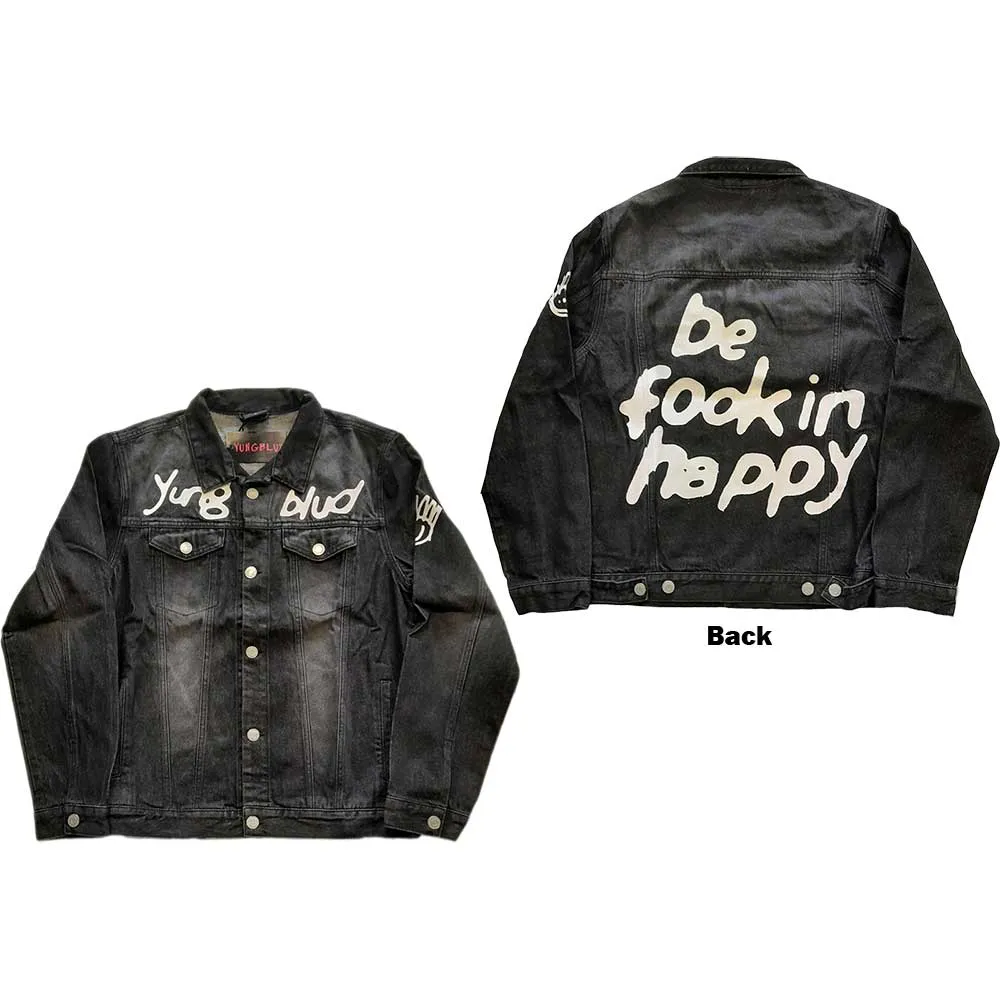 Yungblud Unisex Denim Jacket: Be Fooking Happy (Back & Sleeve Print)