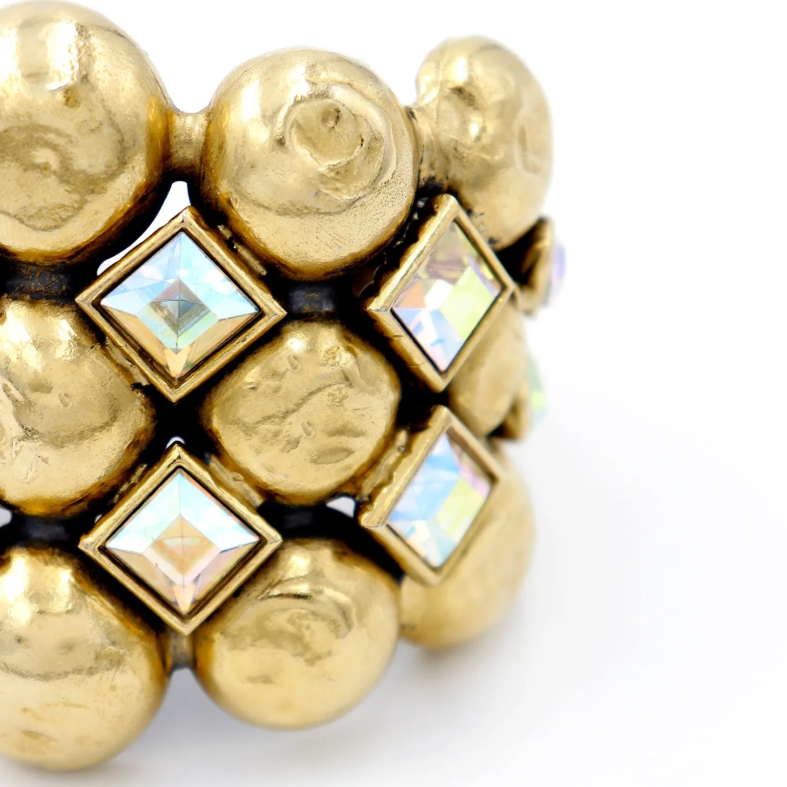 Yves Saint Laurent Gold Plated Bubble Bracelet & Earrings